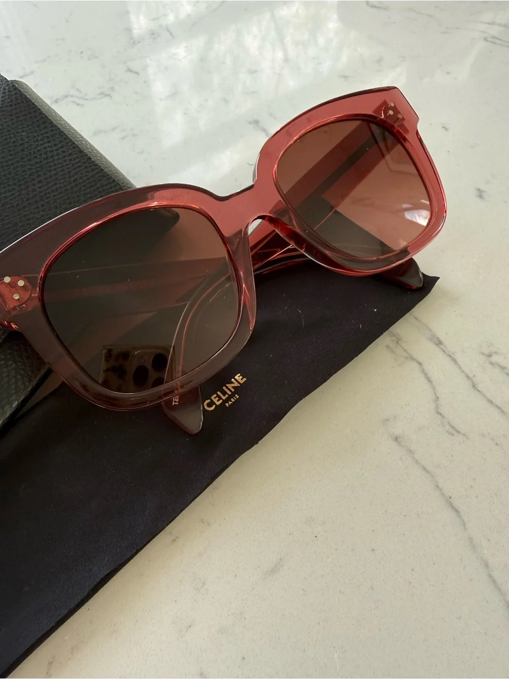 Celine Red Oversized Sunglasses
